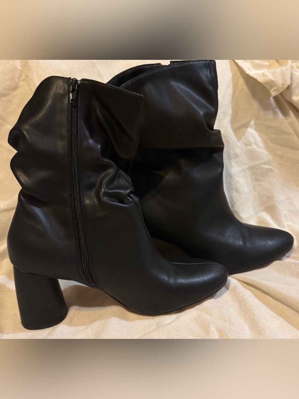 Black Slouch Ankle Boots- fits like size 8